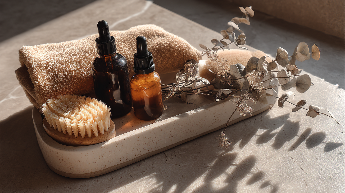 Various natural ingredients such as herbs and essential oils.